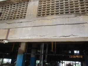 Roof slab adjacent to staircase – crackd and lifted up