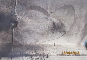 Ceiling plaster fallen due to blast