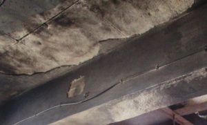 Ceiling plaster fallen due to blast