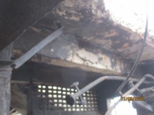 Totally damaged roof slab due to Blast ( Two slab panels