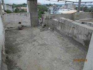 Totally damaged roof slab due to Blast